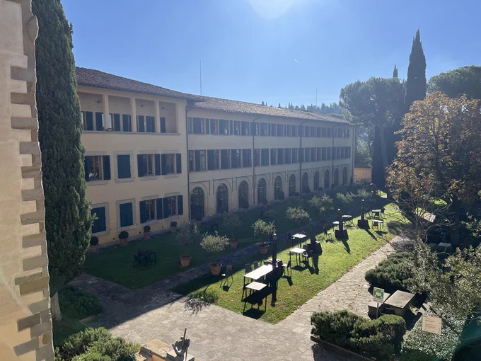 EUI Library facade and garden. 
