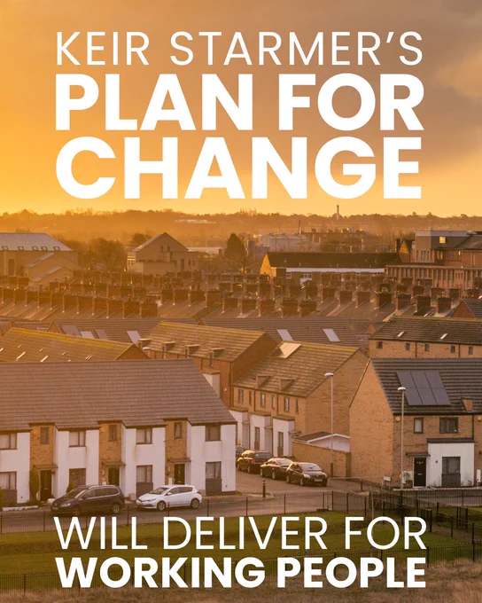 Text: Keir Starmer’s Plan for Change will deliver for working people

Image of housing estate