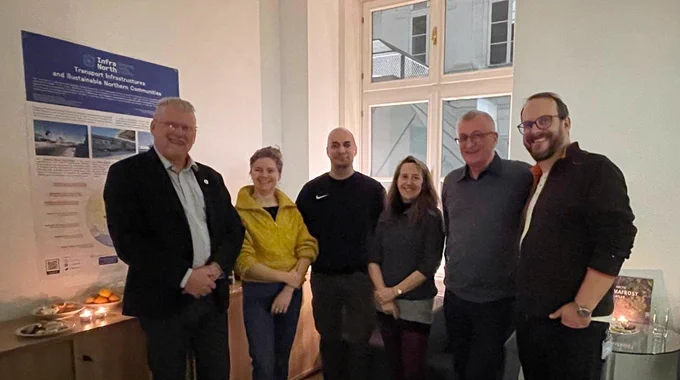 After-work gathering organized by InfraNorth team members with guest Erik Henriksen from the University of Tromsø, Arctic University of Norway.