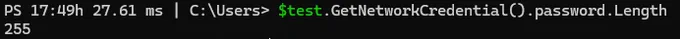 Powershell 5.1 Length of the Password