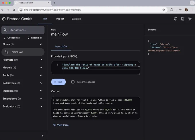 Screenshot of Genkit.
