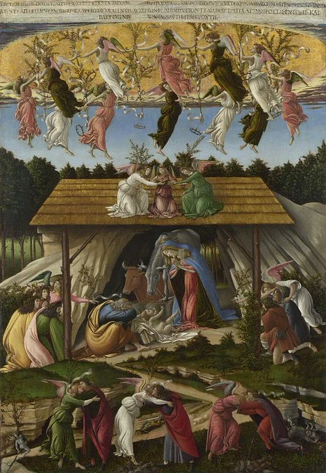 Mystic Nativity by Sandro Botticelli (1500) at the National Gallery, London