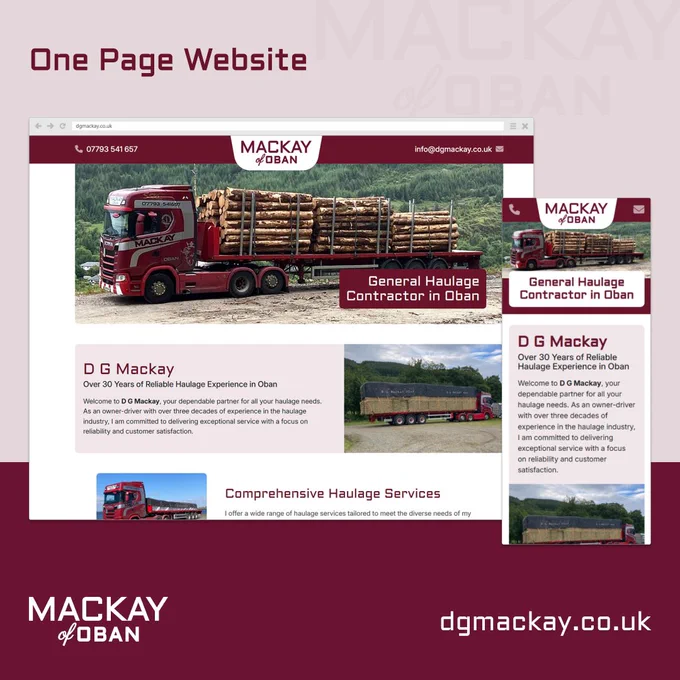Screenshot of the website hosted at dgmackay.co.uk