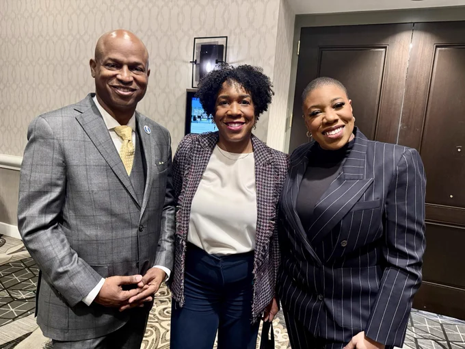 Lt Gov Stratton with Speaker Welch and Symone Sanders Townsend