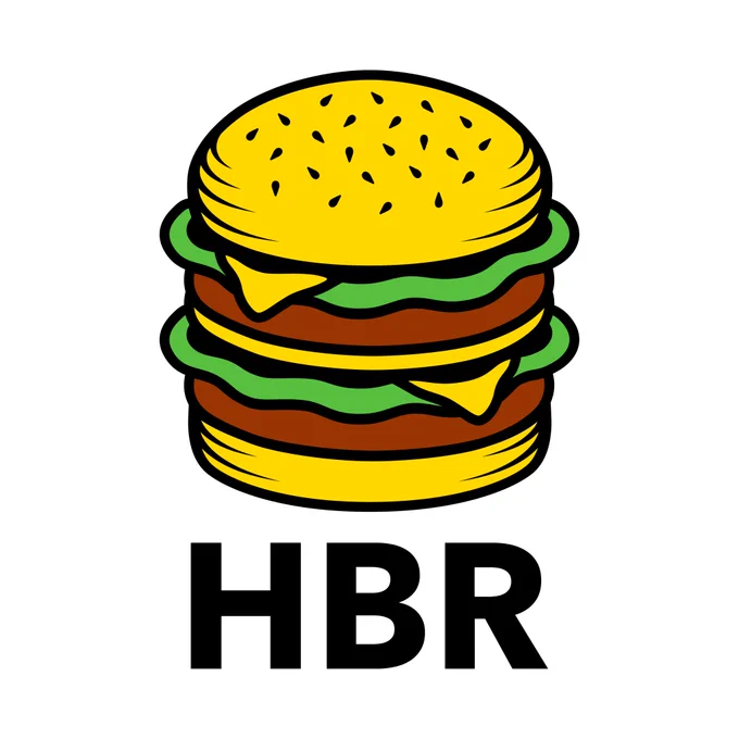 Logo showing a styled Big Mac, with the letters HBR beneath it.