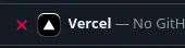 non-passing CI pipeline because of Vercel