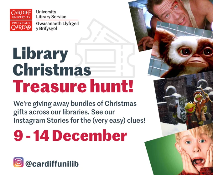 Library Christmas Treasure Hunt! We're giving away bindles of Christmas gifts across our libraries. See our Instagram Stories for the (very easy) clues!