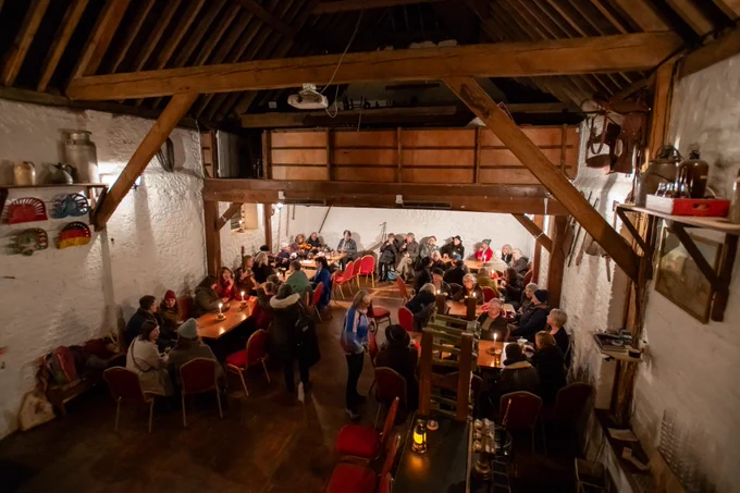 A group of people at The Swan Inn