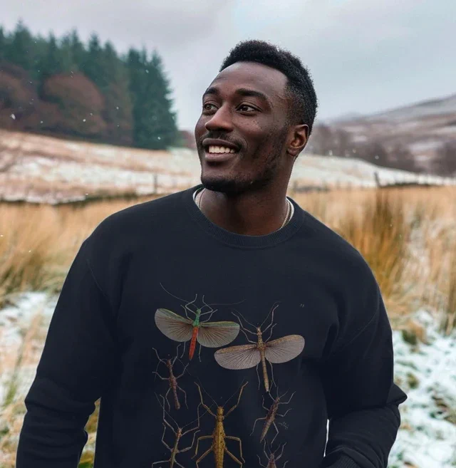 Stick insects jumper in blue