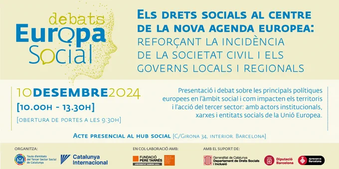 Cartell Debat Europa Social 2024. Taula del Tercer Sector i Catalunya Internacional
