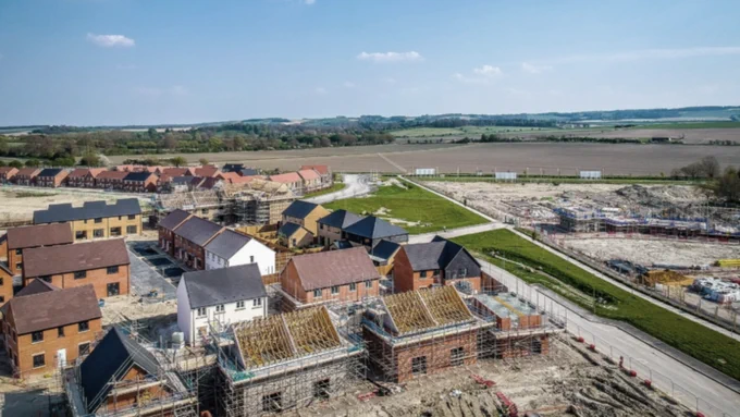 Aerial view of town development