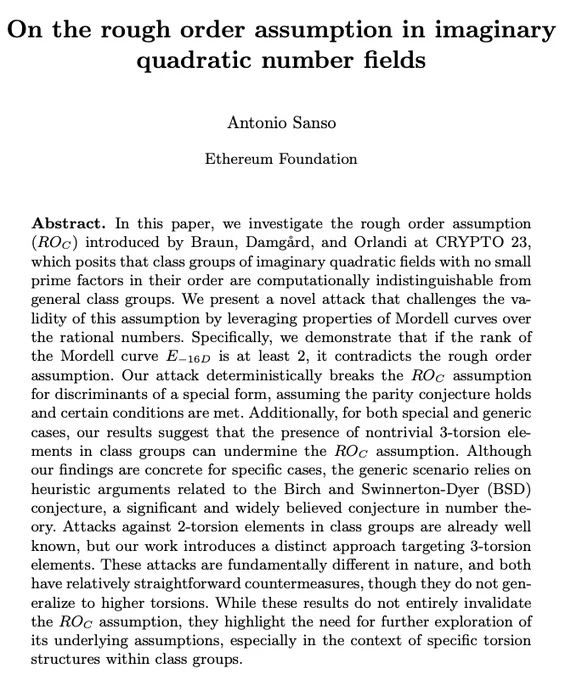 Antonio's paper: You can read it on eprint: https://eprint.iacr.org/2024/1520.pdf