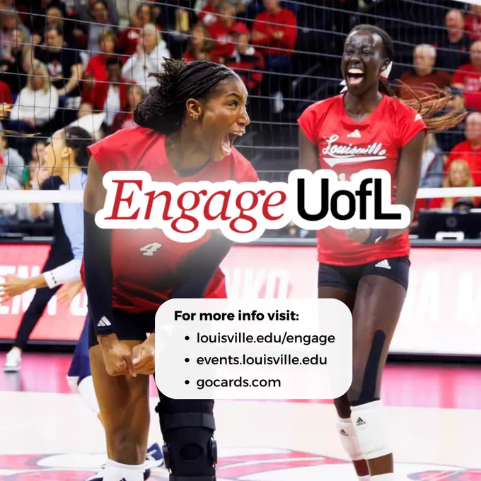 See what's happening around UofL this weekend!

#UofL #UniversityofLouisville #UofLStudents #UofLEvents #UofLAthletics #GoCards #UofLVolleyball #ACCVolleyball #NCAAVolleyball #UofLSports #UofLWeekend