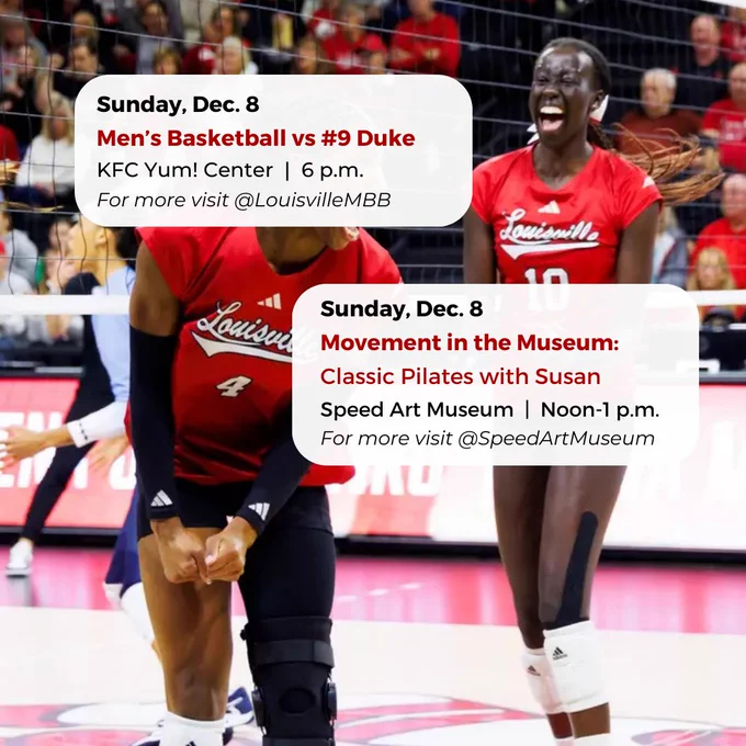 See what's happening around UofL this weekend!

#UofL #UniversityofLouisville #UofLStudents #UofLEvents #UofLAthletics #GoCards #UofLVolleyball #ACCVolleyball #NCAAVolleyball #UofLSports #UofLWeekend
