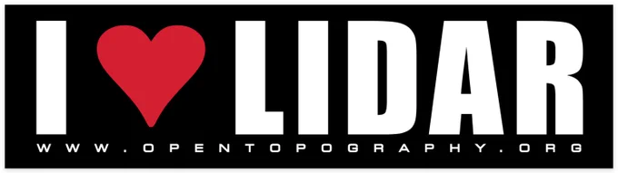 OpenTopography "I heart LIDAR" bumper sticker.