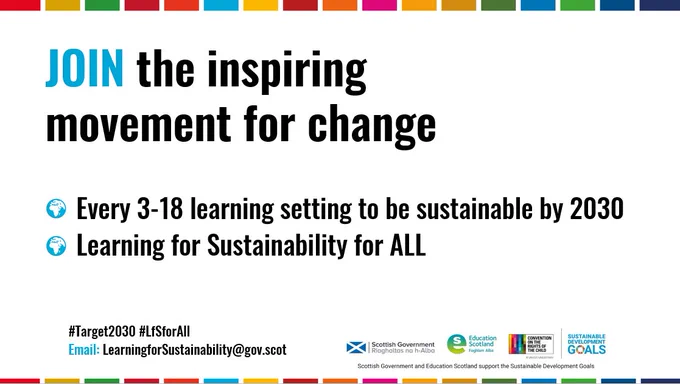 Target 2030 - Join the Movement for change banner to help all 3-18 settings become sustainable by 2030