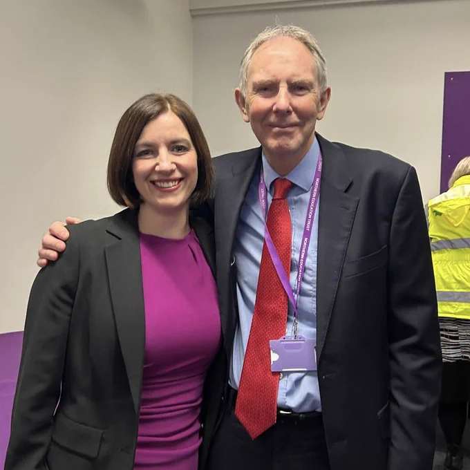 Bridget Phillipson’s, Education Secretary, standing alongside her old primary school headteacher