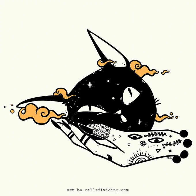 black cat illustration