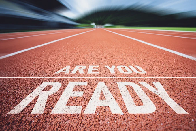 Race track shown with these words "Are you ready"