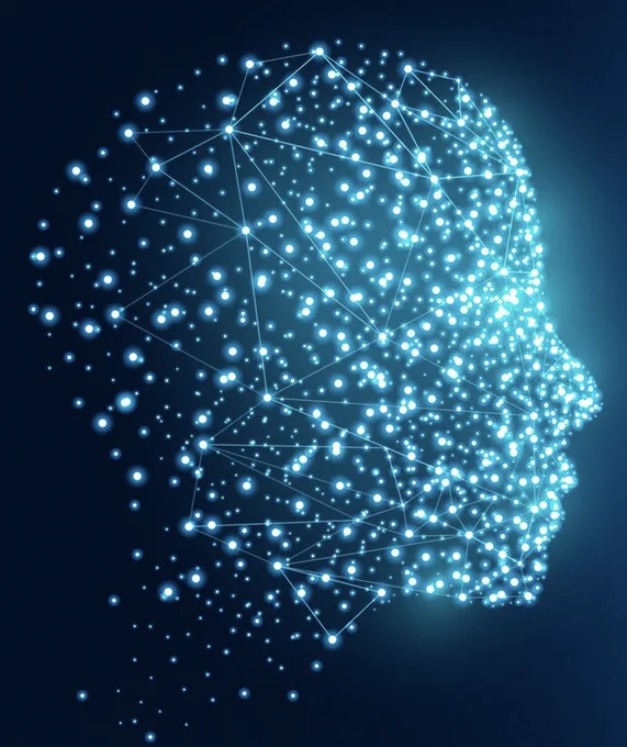 Background face made of particles. (Credit: Designed by Freepik.)