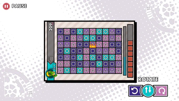 White Collapsus backgorund with pink, purple, and teal blocks
