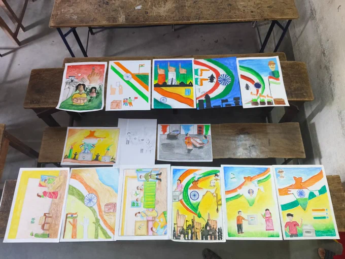 On the occasion of SSR 2025 on Special Campaign Day drawing competition organised with the participation of ELC members at Nabadwip block under Nadia district West Bengal