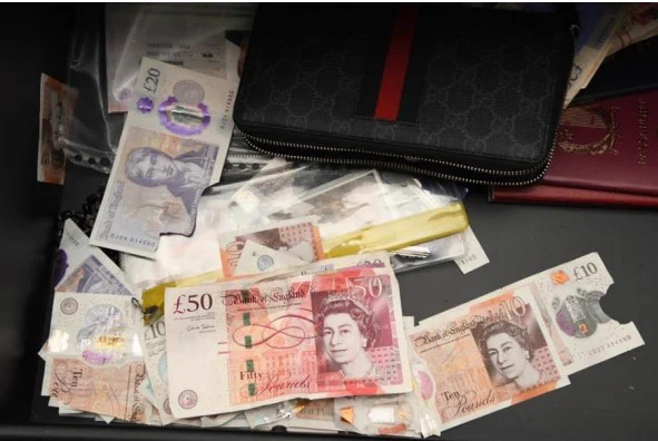 Seized cash