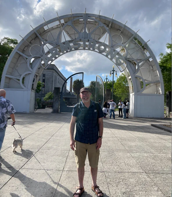 DB in front of Louis Armstrong Park, New Orleans.