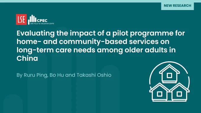 Evaluating the impact of a pilot programme for home- and community-based services on long-term care needs among older adults in China
Ruru Ping,Bo Hu,Takashi Oshio 