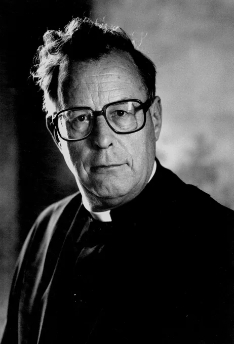 A black and white photograph of The Rev'd Dr Andrew Macintosh. A former President of St John's College as well as former Chaplain, Tutor and Dean of Chapel, had a long and distinguished academic career and has been described as 'a remarkable man and priest' and 'inspiring teacher and learned Hebrew scholar'.

Photo credit: Sally Soames.
