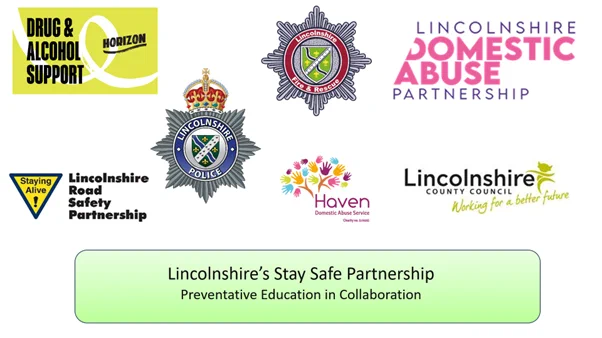 Logos of partners including Police, Council and Fire and Rescue. 