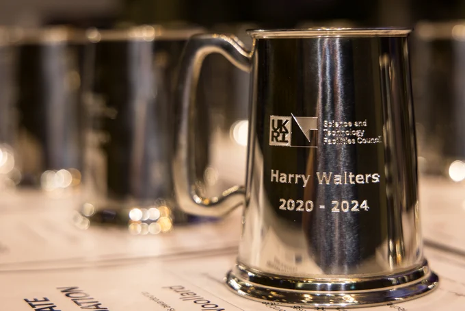  STFC branded tankards lined up on a table