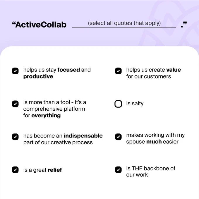 ActiveCollab user quotes explaining how ActiveCollab helps their day-to-day