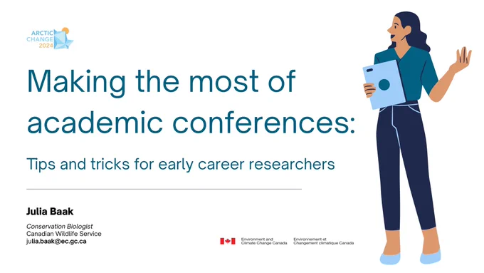 Title slide “Making the most of academic conferences: Tips and tricks for early career researchers”
