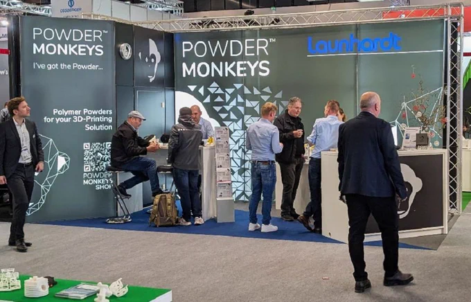 PowderMonkeys showcasing its advanced polymer powders at FormNext 2024. Photo via PowderMonkeys.