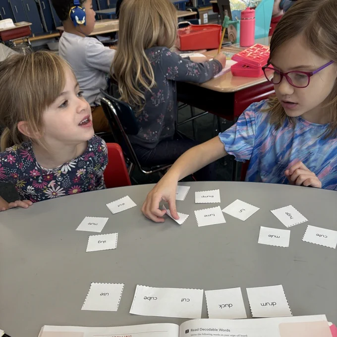 Sorting long and short vowels in 1st grade!