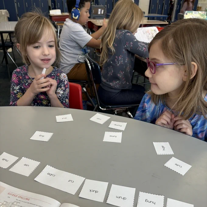 Sorting long and short vowels in 1st grade!