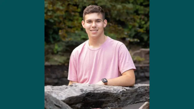 Robinsville High School's Carter Burchfield, the recipient of the Grayce Wills MacDonald and Ivan A. MacDonald Scholarship Endowment and the Laura Phillips Memorial Scholarship. 