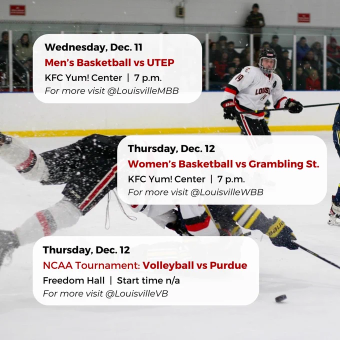 See what's happening around UofL this week!

#UofL #UniversityofLouisville #UofLStudents #UofLEvents #UofLAthletics #GoCards #UofLSports