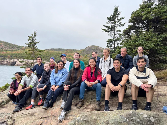 group of people on a mountain top