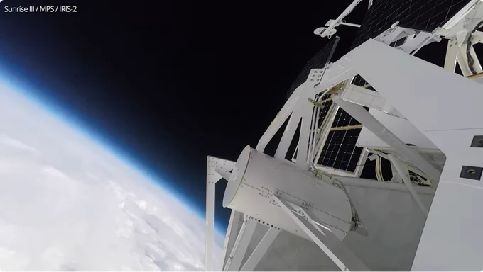 Selfie of Sunrise III taken during the stratospheric flight