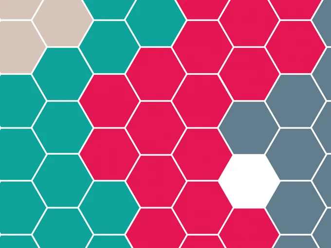 Un pavage hexagonal avec un hexagone manquant.