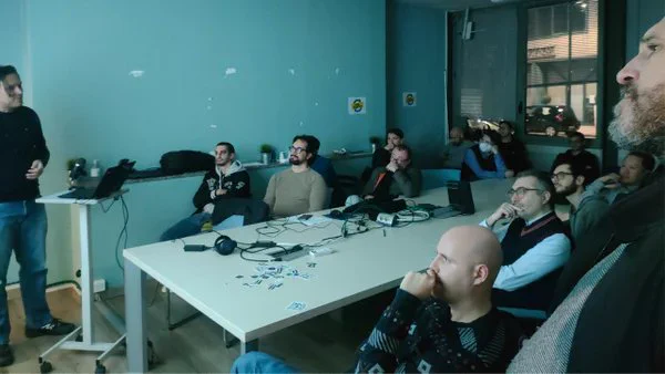 People listening a speaker