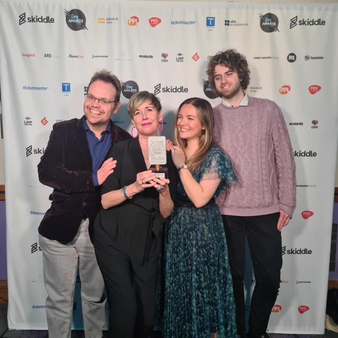 Paul. Phoebe, Alex & Johann from Attitude is Everything with their LIVE award
