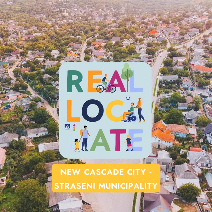 Visual showing that Strășeni Municipality has joined REALLOCATE as a Cascade City