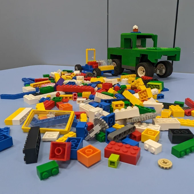 A pile of colourful Lego bricks