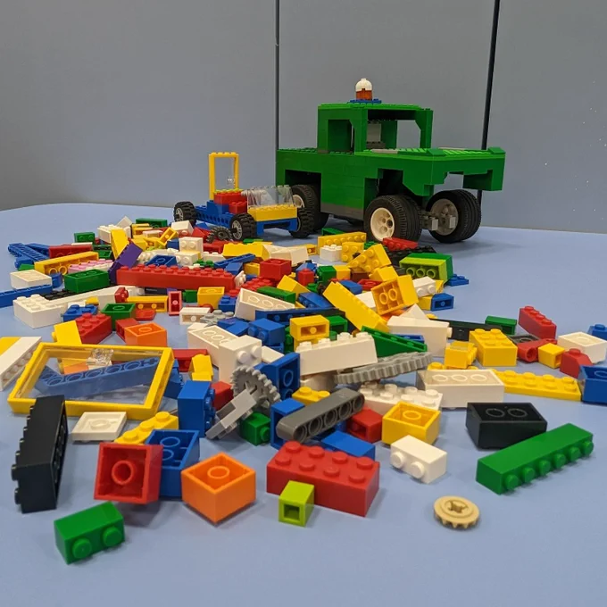 A pile of colourful Lego bricks