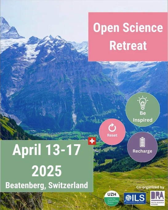 Swiss landscape with details of retreat and co-organizer logos