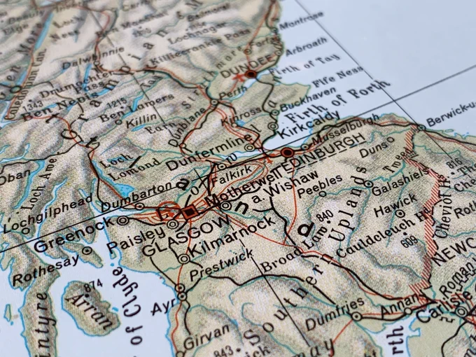 A map of Scotland's Central Belt