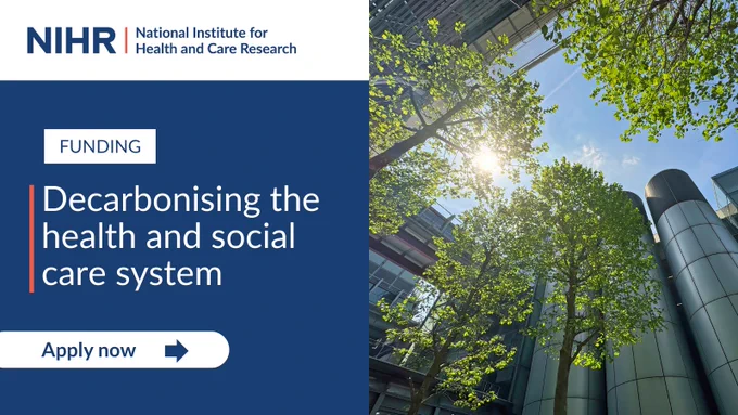 Funding: Decarbonising the health and social care system. Apply now